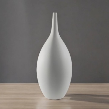 Высокая напольная ваза Современная белая керамика