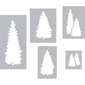 Trees Set - drzewa - zestaw dużych szablonów