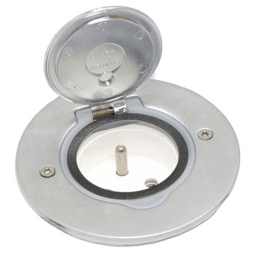 Герметичная напольная розетка Legrand IP44 INOX