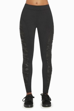 Legginsy Damskie Sportowe Długie Czarny S