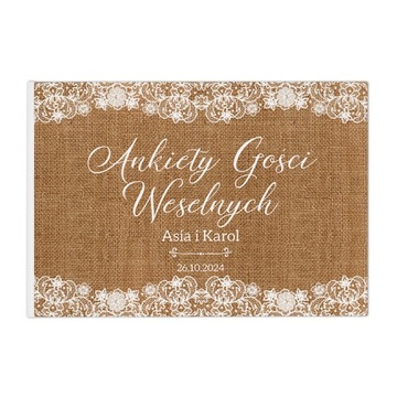 KSIĘGA GOŚCI Ankiety Weselne Vintage Lace