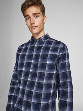 JACK & JONES- koszula męska krata granat XXL