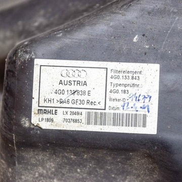 4G0133838E POUZDRO FILTRU VZDUCHU 3.0 TDI 150 2011 AUDI A6 (4G2 C7 4GC)