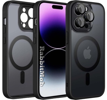 ETUI DO IPHONE 14 PRO WZMACNIANE 360° MATOWE DO MAGSAFE OCHRONA APARATU