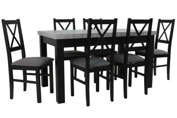 Stół rozkładany 80x140/180cm + 6 krzeseł do kuchni