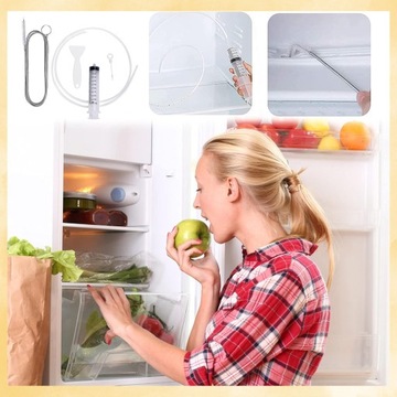 УНИВЕРСАЛЬНЫЙ СЛИВНОЙ НАБОР ДЛЯ ЧИСТКИ ХОЛОДИЛЬНИКА 5 ​​В 1, БОЛЬШОЙ ШПРИЦОВЫЙ ШЛАНГ