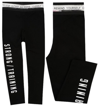 LEGGINSY GETRY RYBACZKI FITNESS czarne 176 J143G