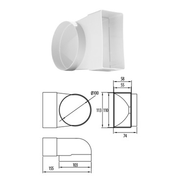 Кабельный телеканал 110x55, встраиваемый, добротного качества, 1 метр польский