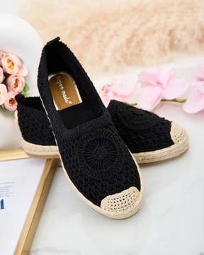 ЧЕРНЫЕ АЖУРНЫЕ ЖЕНСКИЕ ЭСПАДРИЛЬИ EVELLAM 39