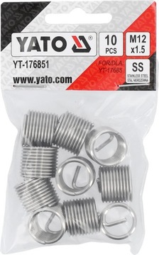 Спиральные вставки Yato Springs для ремонта нитей M12x1,5 мм 10 ПК.