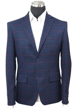ELEGANCKA MARYNARKA W KRATĘ SLIM FIT 56(112)/176
