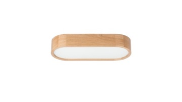 Lampa sufitowa LEJA owal plafon drewno DĄB 48x20cm do salonu kuchni STYLOWA