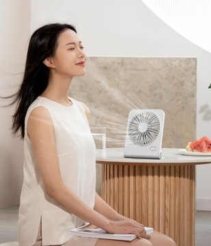 Настольный вентилятор Mini USB Настольный вентилятор, 3 скорости, белый, 2000 мАч