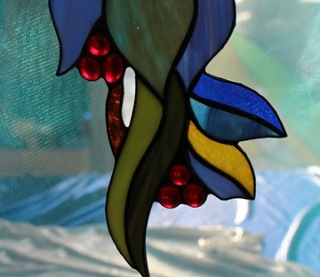 Витраж Тиффани «Райский цветок» синий