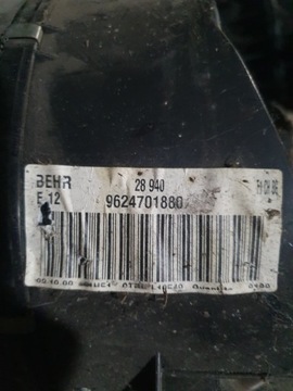 9624701880 RADIÁTOR DMYCHADLO MOTOREK KPL PEUGEOT 206 BEZ KLIMA BEHR