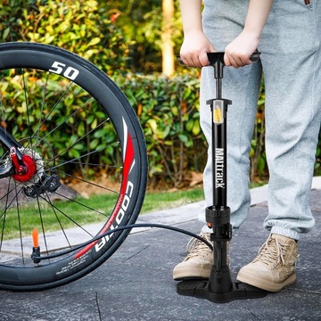 НАПОЛЬНЫЙ ВЕЛОСИПЕДНЫЙ НАСОС С МАНОМЕТРОМ ДЛЯ ВЕЛОСИПЕДНЫХ МЯЧИКОВ, МАТРАС, 3 КОНЦА