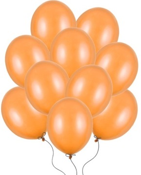 BALONY POMARAŃCZOWE METALICZNE MOCNE NA ŚLUB WESELE DO GIRLAND 27 CM 100SZT