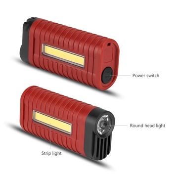 WYGODNA LATARKA 2 TRYBY LED/COB Z BATERIAMI 3xAAA