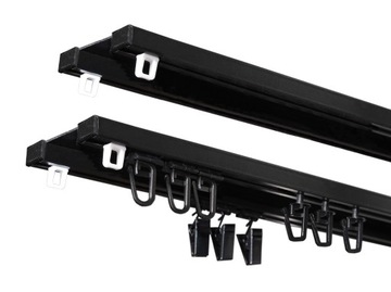Karnisz Szyna Sufitowa Aluminiowa Dwutorowa TWIN Czarna 170cm