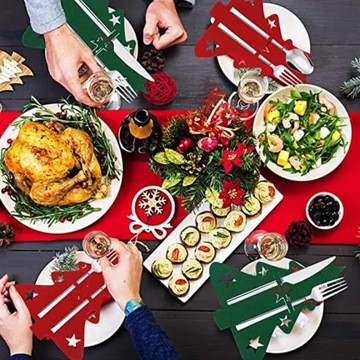 РОЖДЕСТВЕНСКИЙ ЧЕХОЛ ФЕРТОВЫЕ ПОДЛОЖКИ ЧЕХОЛ ДЛЯ СТОЛОВЫХ ПРИБОРОВ УКРАШЕНИЕ РОЖДЕСТВЕНСКОЙ ЕЛКИ 6 ШТ.