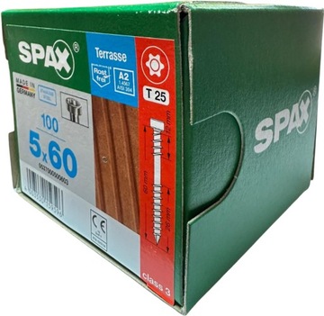 SPAX WKRĘTY TARASOWE SREBRO A2 5x60MM 100SZT