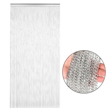 Комплект штор на металлической цепочке для подвешивания в хозяйстве.