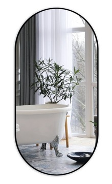 ОВАЛЬНОЕ ЗЕРКАЛО 80x40 УЗКАЯ АЛЮМИНИЕВАЯ РАМКА-ЛОФТ