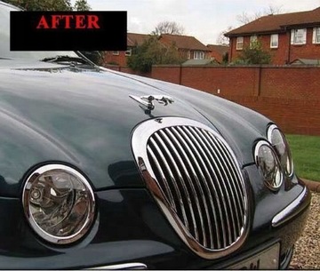 1999-2008 JAGUAR S-TYPE S TYP - LIŠTA CHRÓM MASKA CHROM NA MŘÍŽKU