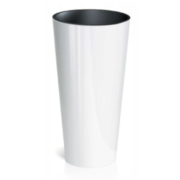 БОЛЬШОЙ ЦВЕТОЧНЫЙ ГОРШОК ВЫСОКИЙ ГОРШОК С ГЛЯНЦЕВОЙ ВСТАВКОЙ ДЛЯ САДА НА БАЛКОНЕ TUBUS SLIM