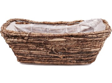 KOSZ KWIETNIK PLECIONY MISA BALKONOWA PLECIONA NA KWIATY ROŚLINY 42 x 19cm