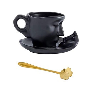 3D Ludzka Twarz Całowanie Kubek Tabeli Sztuka Filiżanka Herbaty I