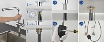 Смеситель для кухни Смеситель для мойки С ВЫДВИЖНЫМ ИЗЛИКОМ 40см