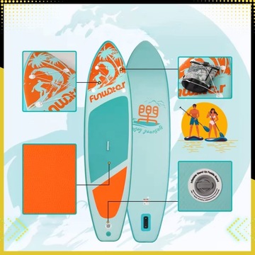 SUP BOARD ДЛЯ ПЛАВАНИЯ 350 СМ Надувная доска с веслом и лопастным насосом