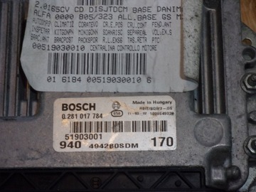 ALFA ROMEO GIULIETTA JEDNOTKA ŘÍZENÍ 2.0 JTDM 0281017784