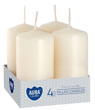 Świece wotywne walec 40/80 4 szt. ecru AURA