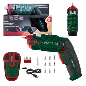 Wkrętarka Parkside Rapid Akumulatorowy wkrętak USB 4V Z wymiennymi bitami