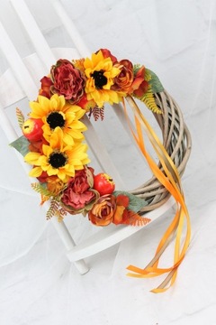 Осенний венок, украшение двери, ЦВЕТОЧНОЕ оформление