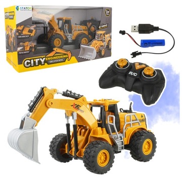 ЭКСКАВАТОР С ДИСТАНЦИОННЫМ УПРАВЛЕНИЕМ БУЛЬДОЗЕР ДИСТАНЦИОННАЯ СТРОИТЕЛЬНАЯ МАШИНА RC LED + ДЫМ