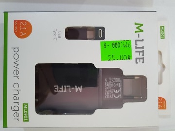 M-LIFE Ładowarka sieciowa USB typ-C 2,1A typu C
