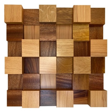Panel Akustyczny drewniany 30x30cm MIX Dyfuzor 3d
