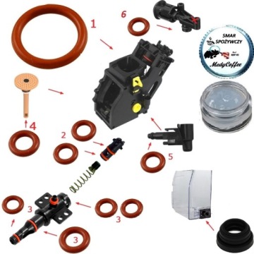 Прокладки + смазка для Saeco Philips LatteGo