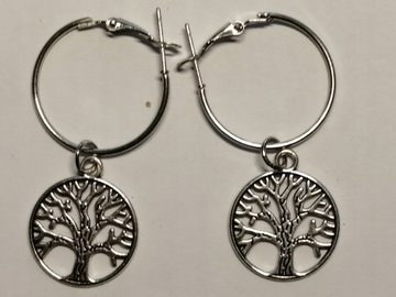Kolczyki drzewo życia, kolor srebrny