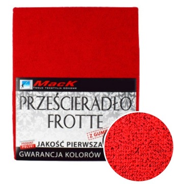 PRZEŚCIERADŁO FROTTE Z GUMKĄ 140X200 czerwony