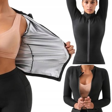 BLUZKA TERMICZNA ODCHUDZAJĄCA MODELUJĄCA WYSZCZUPLAJĄCA DŁUGI RĘKAW 3XL