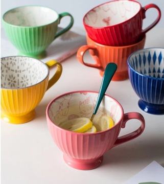 400 мл керамическая чашка для воды, милая мультяшная кружка с котом, большая емкость для завтрака