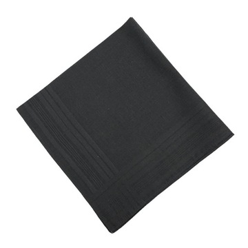 12 шт. мужских однотонных носовых платков и нагрудных платков из 100% хлопка, черного цвета.