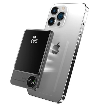POWER BANK 5000MAH PRZYCIĄGANIE MAGNETYCZNE LCD DLA APPLE 15 14 13 12
