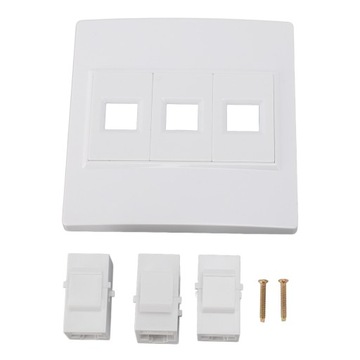 Настенная панель Ethernet Cat 6, 3 порта, гнездо-мама Keystone SM
