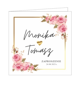 ZAPROSZENIA ŚLUBNE RUSTYKALNE KWIATY + KOPERTA