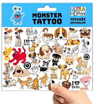 МОЮЩИЕСЯ ВРЕМЕННЫЕ ТАТУ ДЛЯ ДЕТЕЙ ДЕТСКИЕ СОБАКИ СОБАКИ ОРИГИНАЛЬНЫЕ ДИЗАЙНЫ
